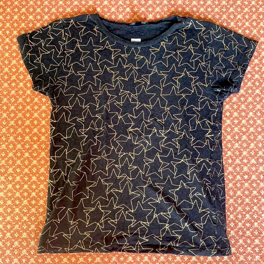 J.Crew Metallic Star Motif T-Shirt. Size M.